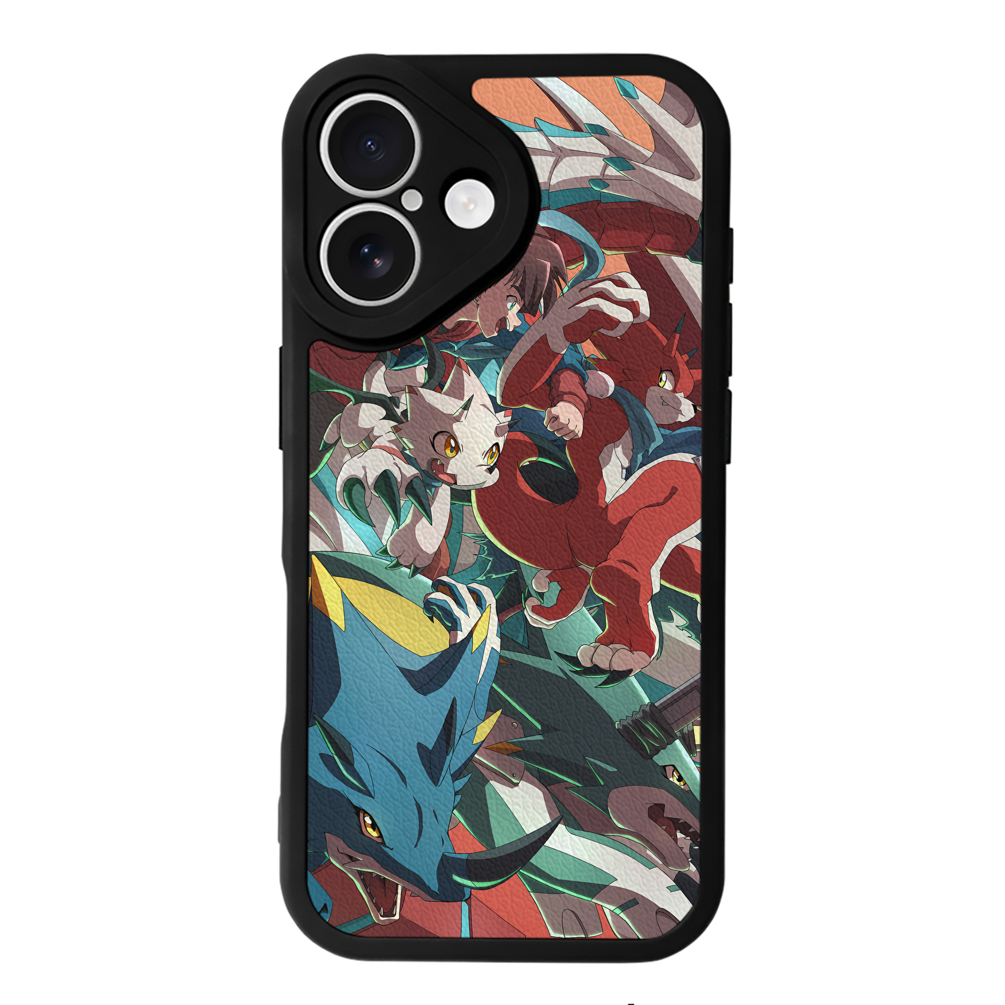 （画像用） Digimon デジタルモンスター/デジモン 【iPhone 16シリーズ対応】シリコンスマホケース（レザー調） 材質：シリコン
